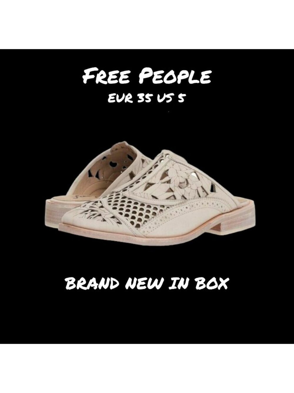 Free People Women's Loafer Slip-On Mules Shoes Size 35 EU 5 US New In Box